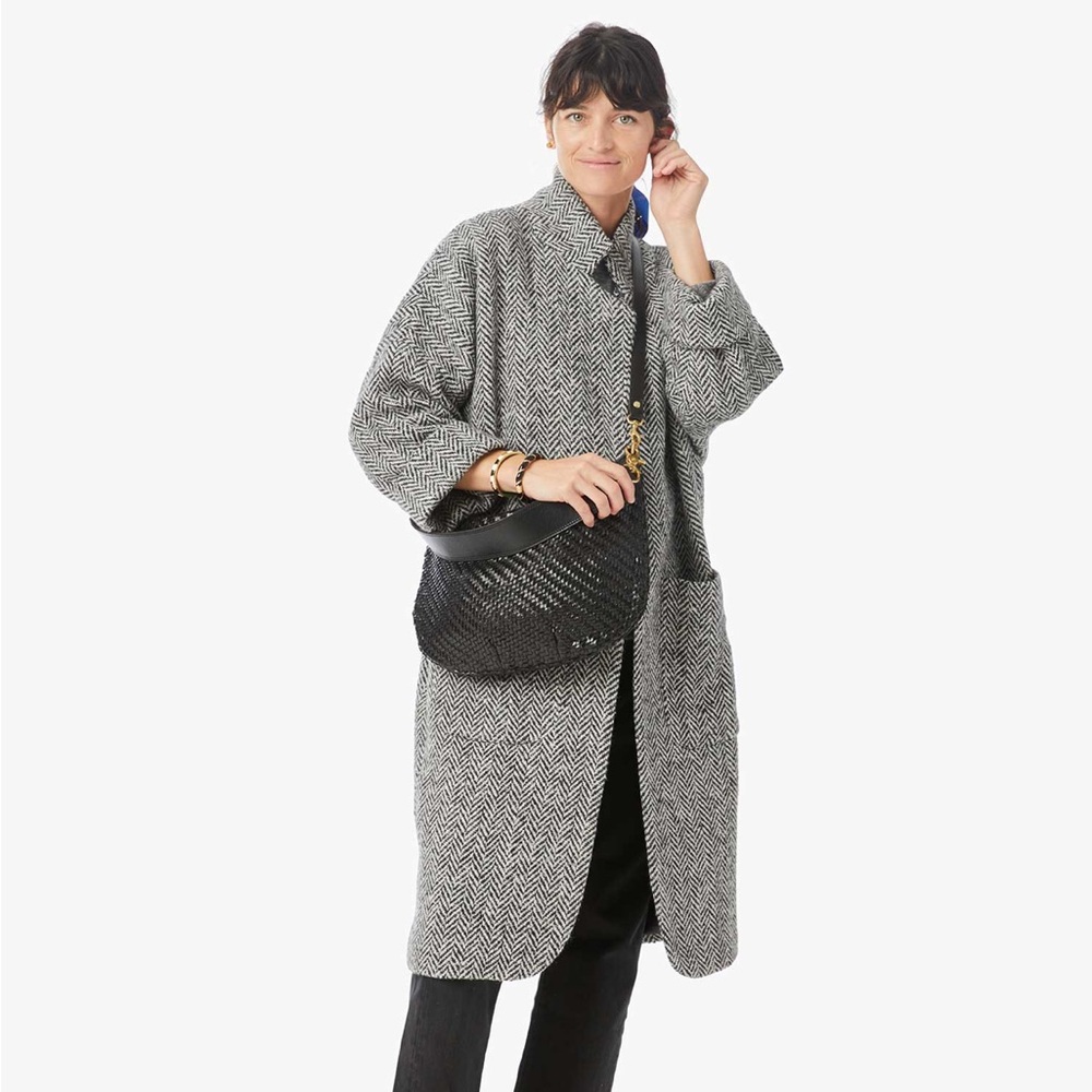 Clare V. Black Woven Moyen Messenger